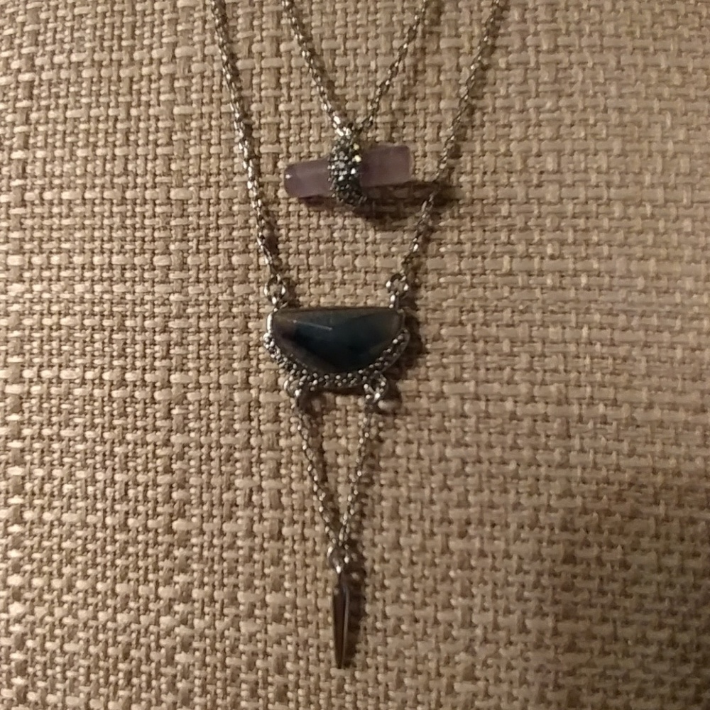 Rinestone Two Row Convertible Necklace
